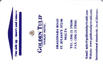 Hotel Keycard Golden Tulip  Malta Front