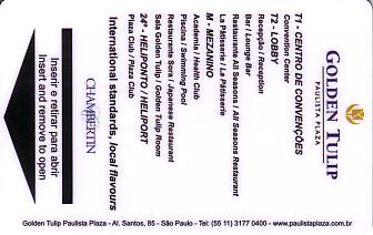 Hotel Keycard Golden Tulip Sao Paulo Brazil Front