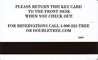 Hotel Keycard Hilton Doubletree Generic Back