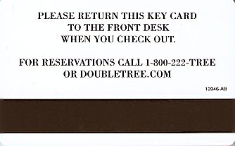 Hotel Keycard Hilton Doubletree Generic Back