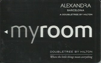 Hotel Keycard Hilton Doubletree Barcelona Spain Front