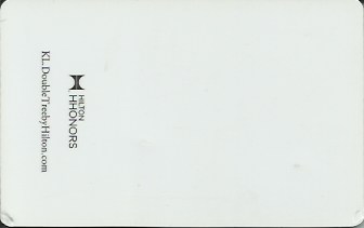 Hotel Keycard Hilton Doubletree Kuala Lumpur Malaysia Back