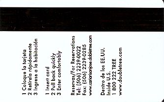 Hotel Keycard Hilton Doubletree San Jose Costa Rica Back