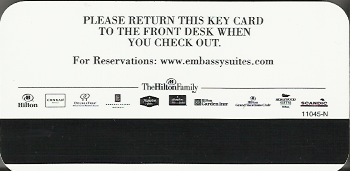 Hotel Keycard Hilton Embassy Generic Back