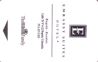 Hotel Keycard Hilton Embassy Bogota Colombia Front