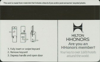 Hotel Keycard Hilton Garden Inn Generic Back