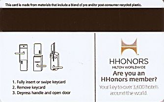 Hotel Keycard Hilton Garden Inn Generic Back