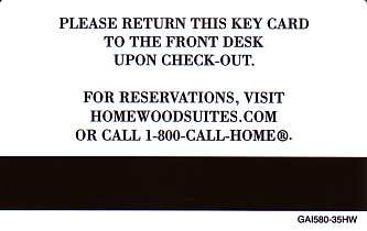 Hotel Keycard Hilton Homewood Generic Back