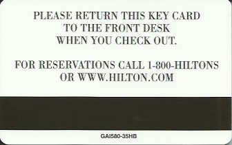 Hotel Keycard Hilton Generic Back