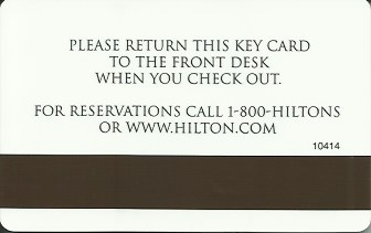 Hotel Keycard Hilton Generic Back