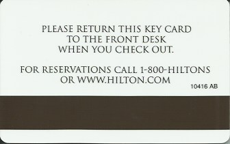 Hotel Keycard Hilton Generic Back