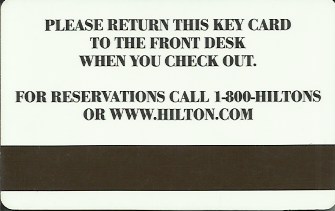 Hotel Keycard Hilton Generic Back