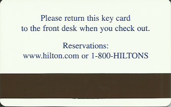 Hotel Keycard Hilton Generic Back