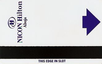 Hotel Keycard Hilton Abuja Nigeria Back