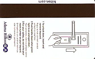 Hotel Keycard Hilton Adana Turkey Back