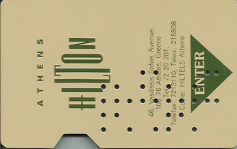 Hotel Keycard Hilton Athens Greece Front