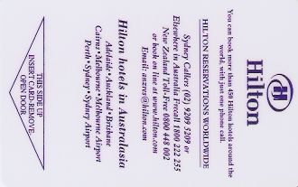 Hotel Keycard Hilton  Australia Front