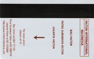 Hotel Keycard Hilton Bali Indonesia Back