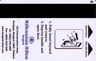 Hotel Keycard Hilton Bangkok Thailand Back