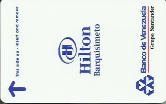 Hotel Keycard Hilton Barquisimeto Venezuela Front