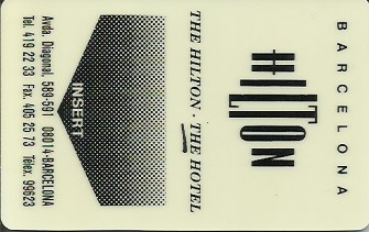 Hotel Keycard Hilton Barcelona Spain Front