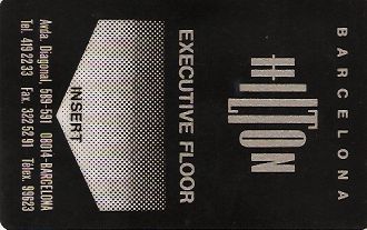 Hotel Keycard Hilton Barcelona Spain Front
