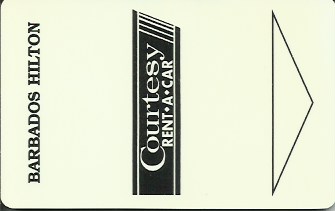 Hotel Keycard Hilton  Barbados Front
