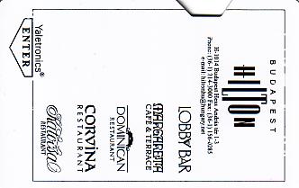 Hotel Keycard Hilton Budapest Hungary Front