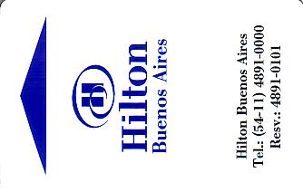 Hotel Keycard Hilton Buenos Aires Argentina Front