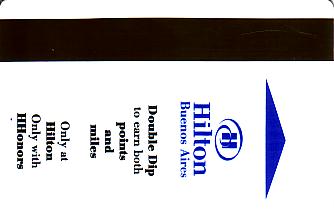 Hotel Keycard Hilton Buenos Aires Argentina Back