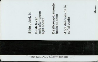 Hotel Keycard Hilton Buenos Aires Argentina Back