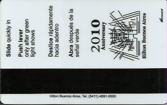 Hotel Keycard Hilton Buenos Aires Argentina Back