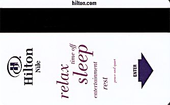 Hotel Keycard Hilton Cairo Egypt Back