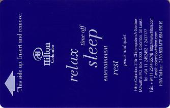Hotel Keycard Hilton Colombo Sri Lanka Front