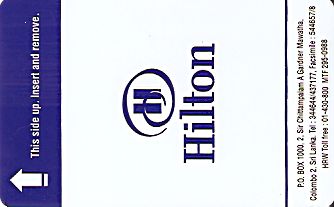 Hotel Keycard Hilton Colombo Sri Lanka Front