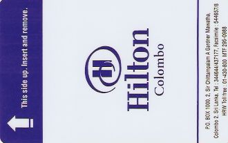 Hotel Keycard Hilton Colombo Sri Lanka Front