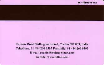 Hotel Keycard Hilton Cochin India Back