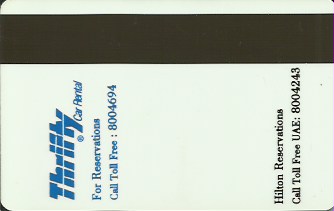 Hotel Keycard Hilton Dubai United Arab Emirates Back
