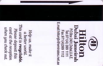 Hotel Keycard Hilton Dubai United Arab Emirates Back