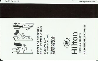 Hotel Keycard Hilton  Spain Back
