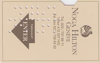 Hotel Keycard Hilton Geneva Switzerland Front