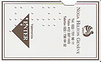 Hotel Keycard Hilton Geneva Switzerland Front