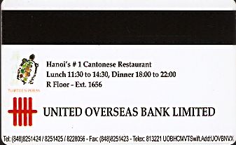 Hotel Keycard Hilton Hanoi Vietnam Back