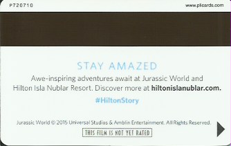 Hotel Keycard Hilton Isla Nublar Costa Rica Back