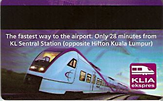 Hotel Keycard Hilton Kuala Lumpur Malaysia Back