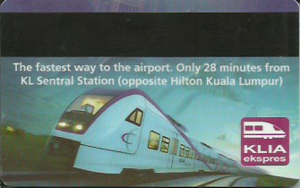 Hotel Keycard Hilton Kuala Lumpur Malaysia Back