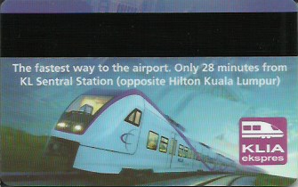 Hotel Keycard Hilton Kuala Lumpur Malaysia Back