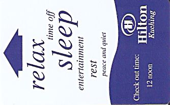 Hotel Keycard Hilton Kuching Malaysia Front