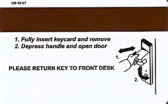 Hotel Keycard Hilton Kuching Malaysia Back