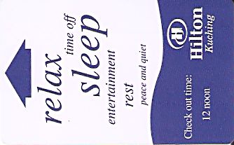 Hotel Keycard Hilton Kuching Malaysia Front